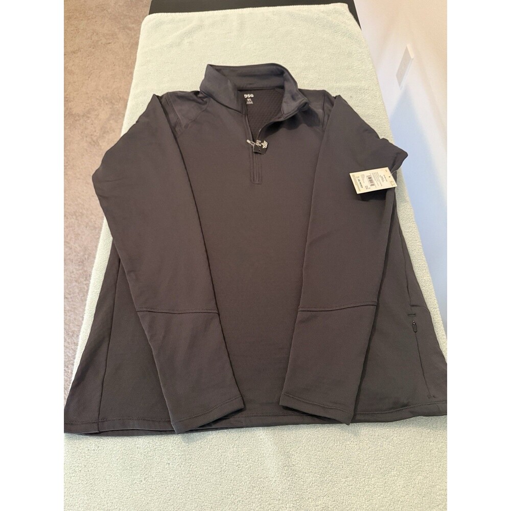 DSG Women's Run Grid 1/4 Zip Pullover Charcoal XL NWT DAW24202 Thumbholes